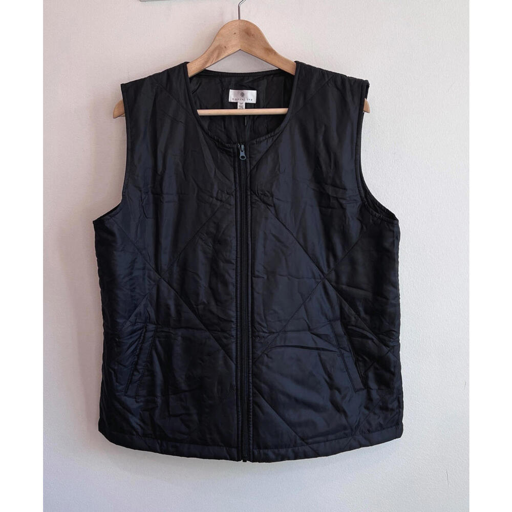 Socialite Black Quilted Puffer Vest S/M (lightweight) black Polyester Nylon BNWT